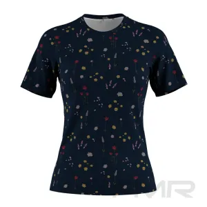 FMR Women's Floral Print Short Sleeve Running Shirt