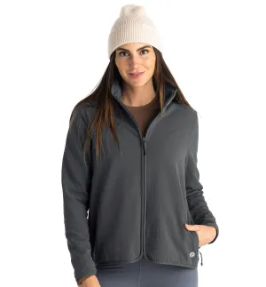 Free Fly Women's Gridback Fleece Jacket - BLACK SAND