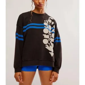 Free People All Star Buti Logo Pullover - BLACK/WHITE COMBO