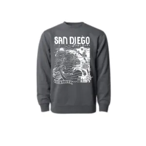 SunDiego WOMEN'S MAP FLEECE - BLACK/WHITE