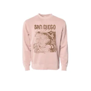 SunDiego WOMEN'S MAP FLEECE - DUSTY PINK/BROWN